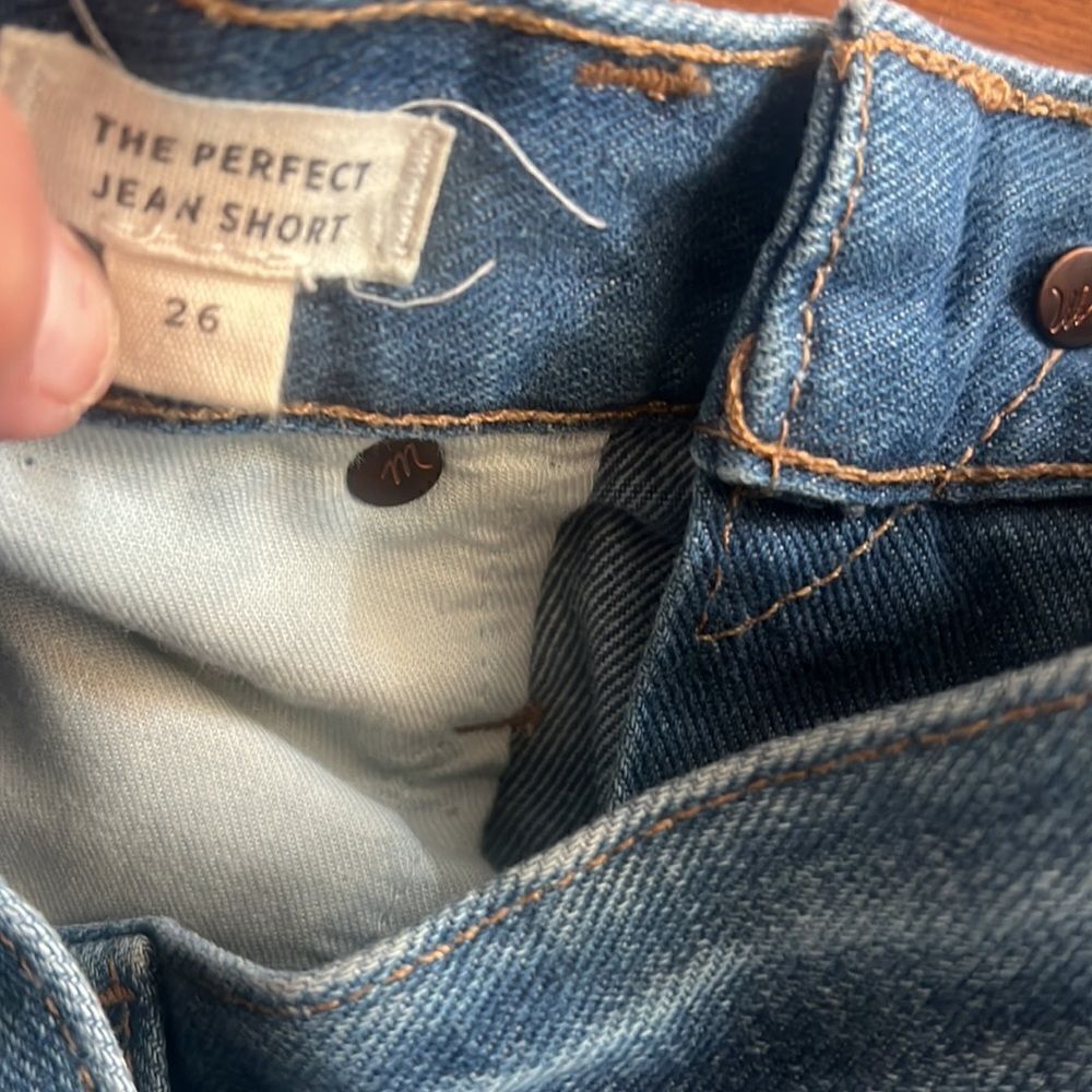 Madewell women’s 26 New without tags The Perfect Jean Short Shorts high rise - Picture 6 of 10